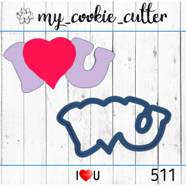 форма для пряников I love u